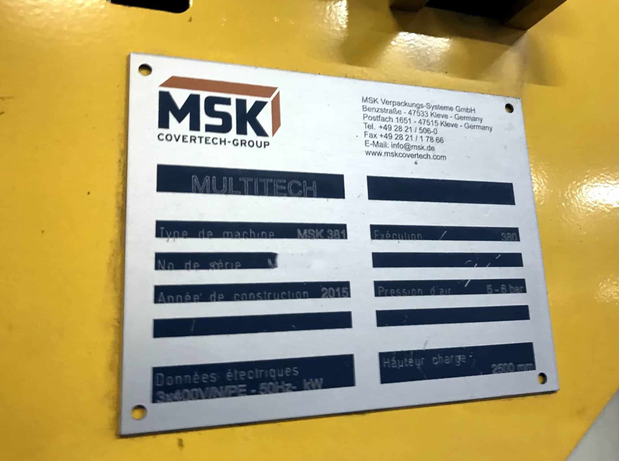 Typenschild oder MSK MSK 381
