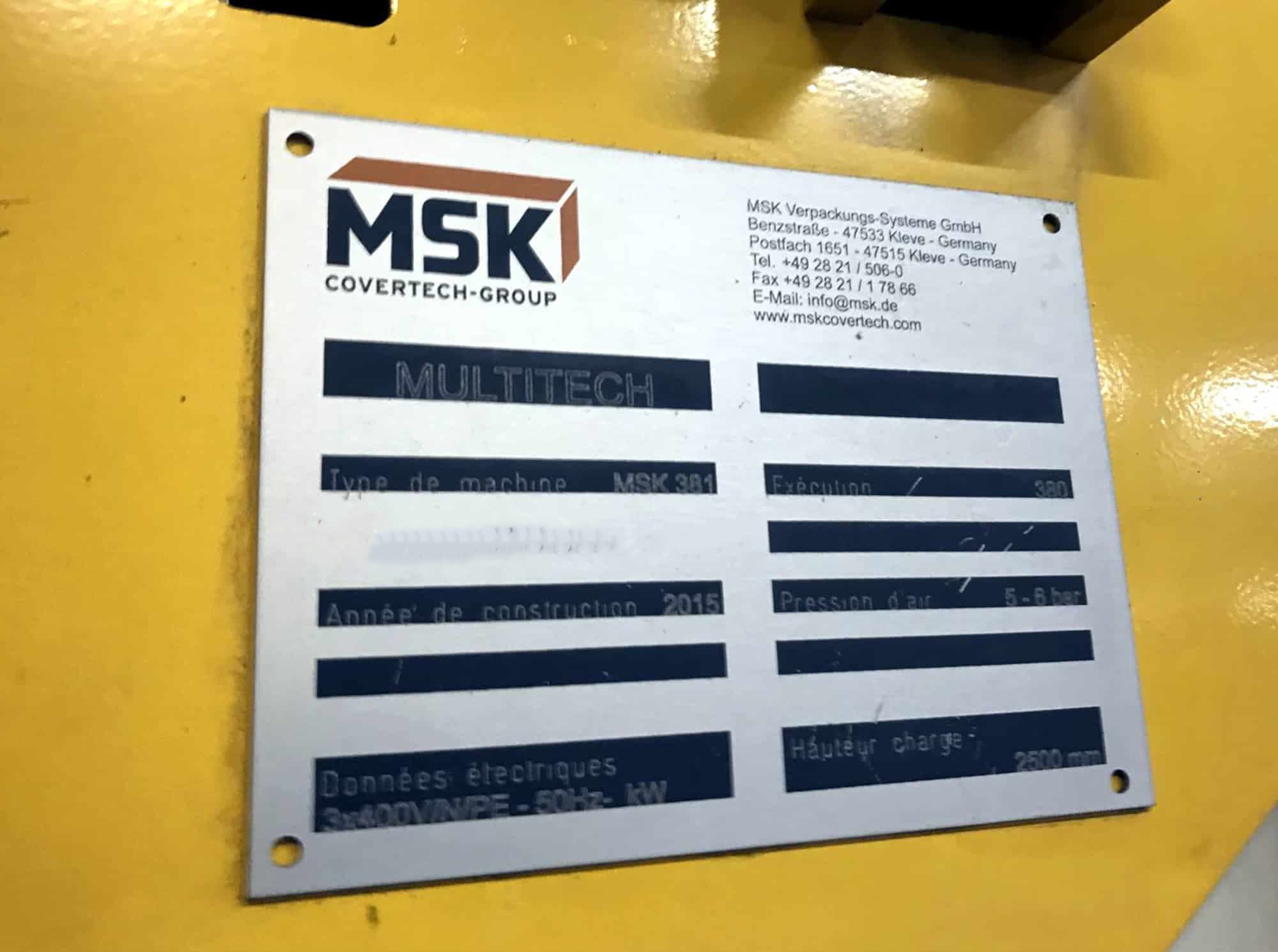 Typenschild oder MSK MSK 381