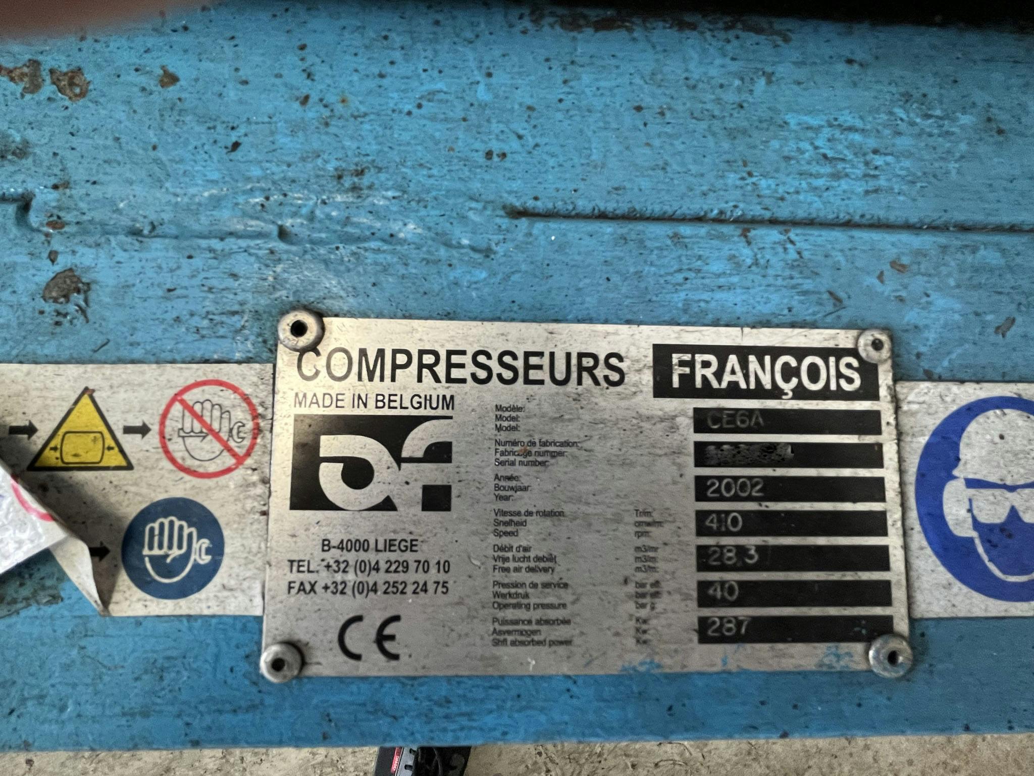 Typenschild von AF Compressors CE6SG40